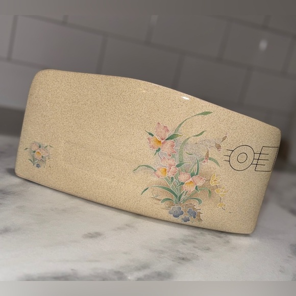 Vintage Ceramic Wall Pocket Mail Holder Envelope with Iris - Picture 1 of 5